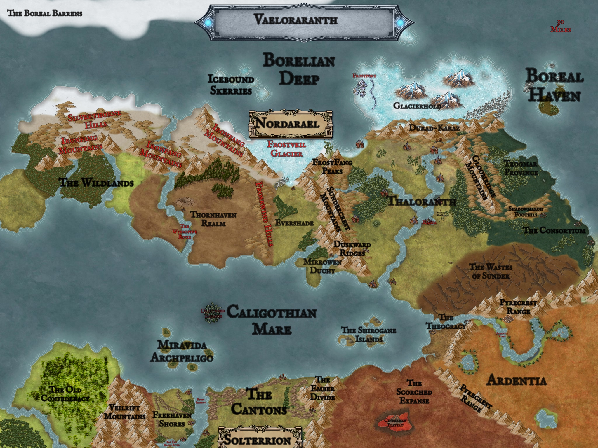 Legends of Thaloranth fantasy world of Vaeloraranth