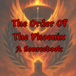 Cover of Legends of Thaloranth: The Order of the Phoenix Sourcebook, featuring a fiery phoenix emblem, sword, flames, and sacred imagery for a fantasy RPG faction book.