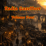 Cover of Legends of Thaloranth: The Radia Gazetteer Volume Four: Musubi-shima – A Guide to Boatside, a fantasy RPG sourcebook exploring Radia's floating district and its Shirogane heritage.