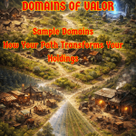 Legends of Thaloranth: Sample Domains cover featuring example farms, businesses, estates, and enterprises created by different character Paths.