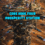 Starburn Sector Legends RPG Core Book Four Prosperity Station cover featuring a massive orbital station above a gas giant.
