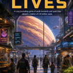 Cover of Starburn Sector: Prosperity Station Lives, a cozy solo journaling roleplaying game set aboard a bustling space station where ordinary people build meaningful lives among millions of residents.