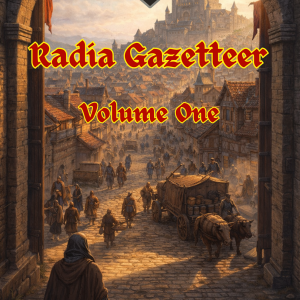 Cover of Legends of Thaloranth: The Radia Gazetteer Volume One: Jewel of the Heartlands, a fantasy RPG city sourcebook exploring the capital city of Radia and its surrounding region.