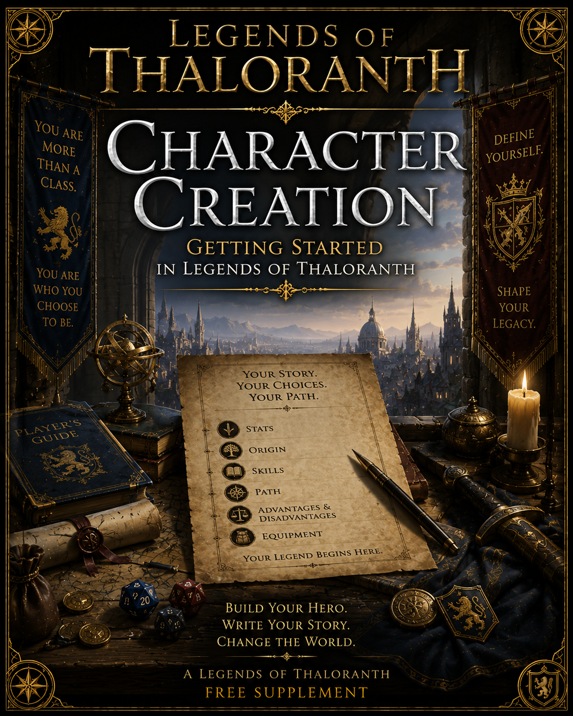 Character Creation Getting Started free supplement for Legends of Thaloranth