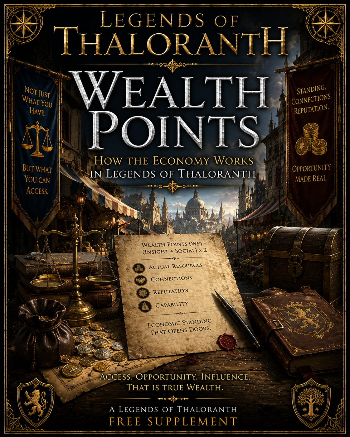 Wealth Points free supplement for Legends of Thaloranth
